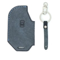 차모아 가죽 스마트키케이스 K5 DL3 쏘렌토 MQ4 셀토스, 딥네이비+니켈사틴, MK106