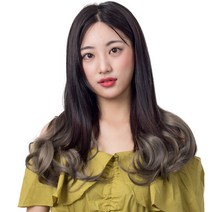 준 투컬러 웨이브 붙임머리 50cm 130g, 블랙 + 애쉬그레이, 1개