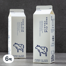부산우유 푸른초원 자연우유 1A, 1000ml, 6팩