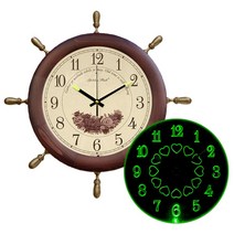 골든벨 pLED 무소음 주석 벽시계, 월넛그린