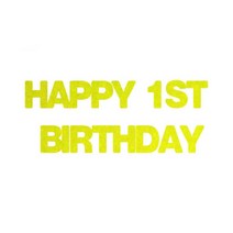 와니데코_접착이니셜 _HAPPY 1ST BIRTHDAY, 옐로우