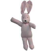 날아라미쎄스깡 딸랑이인형, 토끼 핑크스트라이프, 23cm