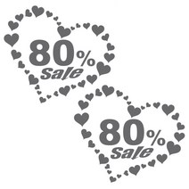 페이퍼스토리 포인트스티커 하트세일, 그레이, 2개