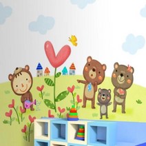 하우디 키즈벽지, K-905 곰돌이 가족과 물주기