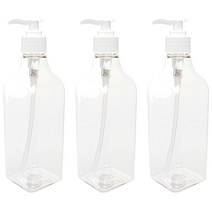 병도매닷컴 DNS500 디스펜서 500ml 3개, 용기(사각투명), 캡(흰색)