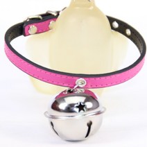 카니스 컬러 방울 목줄 핫핑크 PYW5138, M (1cm x 30cm), 1개