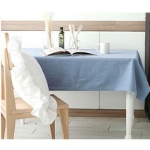 데코토닉 퓨어린넨 식탁보, 블루, 6인용 (130 x 210 cm)
