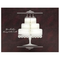 유리컴 허니콤 생일 입체카드, 우주 케이크, 1개