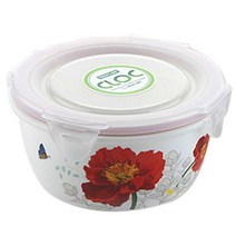 네오플램 클락 매직글로우 도자기 밀폐용기 원형, 600ml, 1개, 1개