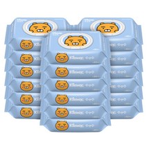 크리넥스 수앤수 카카오 라이언 물티슈 캡형, 80매, 18팩
