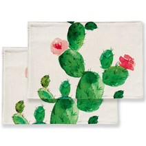 이코디 선인장 테이블 매트 2p, D, 44 x 28 cm