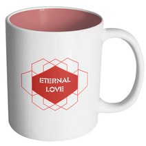 지오메트리 이터널러브 머그컵 330ml, 내부 파스텔 핑크, 1개