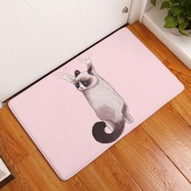 리빙팝 주방욕실 미끄럼방지 고양이 일러스트 발매트, E6