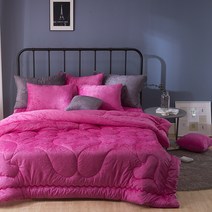 베드앤데코 블루밍 극세사 차렵이불 + 패드 + 베개커버 세트