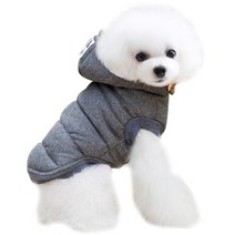 블럭마트 강아지 고양이옷 기모패딩, 그레이
