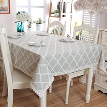이코디 마름모 패턴 레이스 테이블보, 혼합 색상, D(140 x 140 cm)