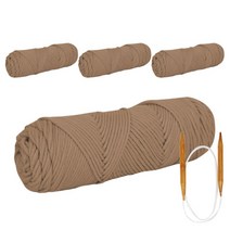 체스코튼목도리DIY 코튼롤 + 고급흑대바늘4.5mm, 1세트, 10 베이지