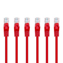 애니포트 고급형 UTP 1m CAT5e 랜선 케이블, 레드, 6개
