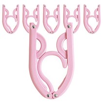 리버그린 여행용 접이식 옷걸이, 핑크, 6개입