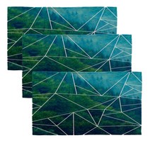 아리코 린넨 북유럽 식탁 테이블 매트 3p, 푸른숲, 46 x 27 cm