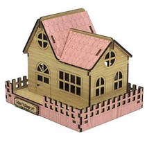 나디지인 미니 빌리지 미니어쳐 DIY A1 하우스, 핑크