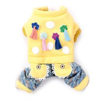 이코디 반려동물 레이스 테슬 옷, 옐로우