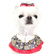 이츠독 반려동물 금꽃비 한복케이프, 분홍