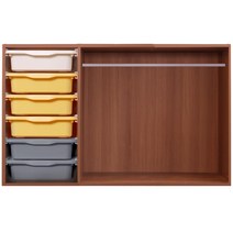 보노하우스 레브 유아동 행거 수납장 4단 B타입 메이플프레임, 옐로우