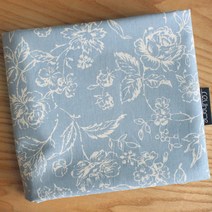 르우홈 라인 플라워 패브릭 원단, 블루