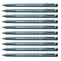 스테들러 피그먼트 라이너 308 잉크펜 0.05mm, 블랙, 10개입