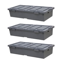 라이피스트 트레인 언더베드 리빙박스 낮은형, 다크그레이, 3개