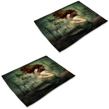 아울리빙 인어 아가씨 식탁매트 2p, K, 42 x 32 cm