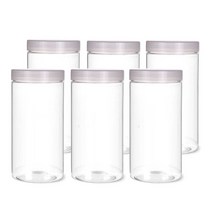팜스용기 팜스원형 밀폐용기 화이트 1000ml, 6개입, 본체 + 뚜껑