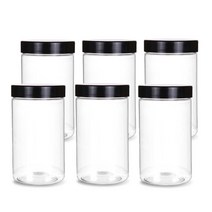 팜스용기 팜스원형 밀폐용기 블랙 700ml, 6개입, 본체 + 뚜껑