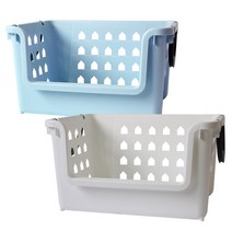 보노하우스 초대형 멀티 바스켓 80L, 모던블루, 화이트, 2개