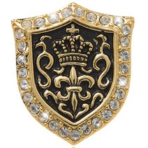 러비스 스와로브스키스톤 엔틱 왕관방패 골프 볼마커, B골드