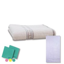 송월타월 아날도바시니 버블 세면타올 + 버블 바스타올 연보라 + 독일행주 2p 랜덤 발송, 아이보리, 1세트