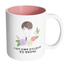 핸드팩토리 라인 로즈 남 선생님 스승의 은혜에 감사드립니다 항상 행복하세요 머그컵, 내부 파스텔 핑크, 1개