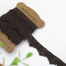 코하스아이디 쁘띠 에뜨왈 르네상스 코튼 레이스 테이프, 초콜릿, 2개입