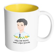 핸드팩토리 플라워라인아빠 가족을위해헌신하는아빠의사랑에감사드려요 머그컵, 내부 옐로우, 1개