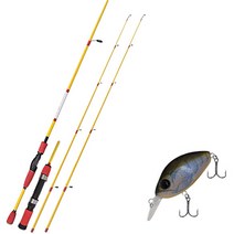 아피스 베스게임 XT 루어 낚싯대 멀티 세트 옐로우 + 다미끼 디씨-200 하드 베이트 루어 55mm 306T BLUE CRAW, 1세트