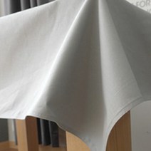보웰 베이직 옥스포드 테이블 클로스, 카키 그레이, 6인(130 x 220 cm)