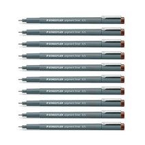 스테들러 피그먼트 라이너 308 칼라펜 0.5mm, 다크브라운, 10개입