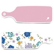 로엠디자인 서빙 도마 보드 2p 로맨틱 블루 floral 화이트 세트, 로맨틱 블루 floral 화이트, 분홍, 1세트