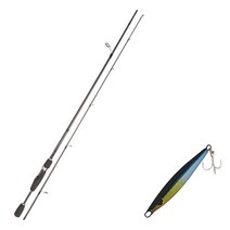 영규산업 블루포스 스타 젠 루어 낚싯대 S66ML + 다미끼 발해 메탈지그 스푼 루어 7g 015 BLACK SILVER, 1세트