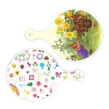 로엠디자인 서빙 원형 도마 보드 2p 카사로메오화단 세트, 카사로메오화단, 수채화아트클립, 1세트