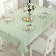 마켓감성 방수격자 테이블보, 그린계열, 90 x 140cm