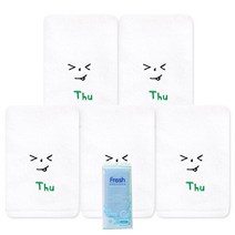 송월타월 요일기분 핸드 행주 목 5p + 후레쉬샤워타올 하늘, 혼합 색상