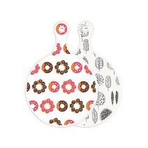 로엠디자인 양면 원형 서빙도마 보드 초코도넛, 나무라인아트웍, 1개