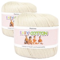 베이비코튼 뜨개실 2p, 32번 밀크라떼